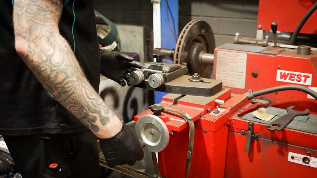 Mechanic resurfacing brakes at avoca auto randwick